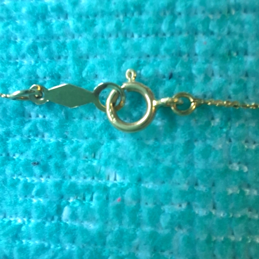 14K Solid Gold Necklace with Diamond & Pearl Pendant Heart - Picture 8 of 8